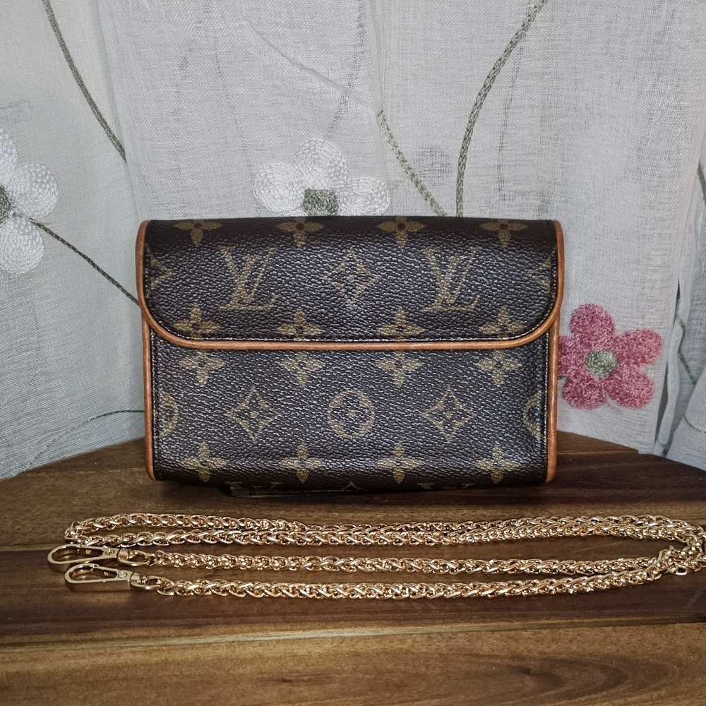 Authentic Louis Vuitton Vintage Monogram Florentine Pochette Bum Bag Belt Bag